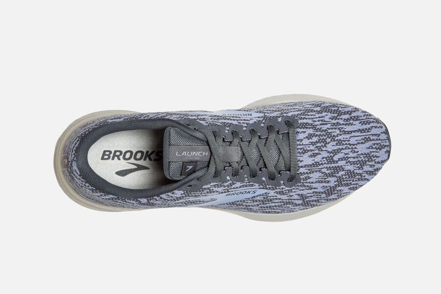 Launch 7 Road Brooks Running Shoes NZ Womens - Grey/Blue - HLIYTW-749